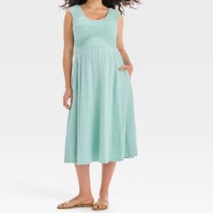 New Women's Maternity Dress Puff Short Sleeves